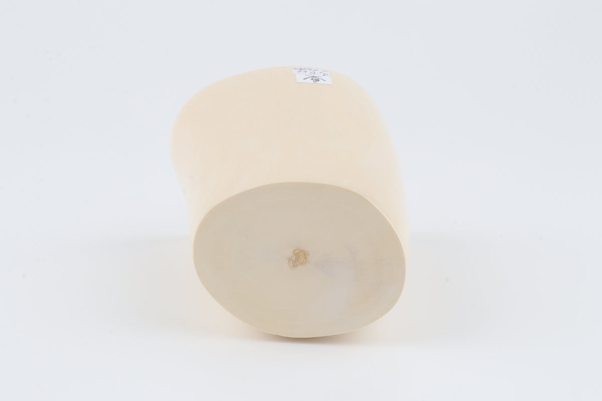 Round white mammoth ivory segment