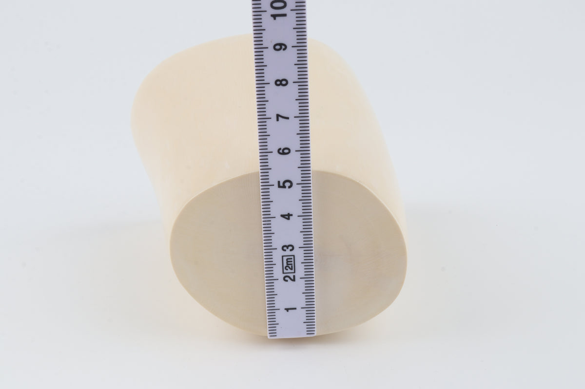Round white mammoth ivory segment