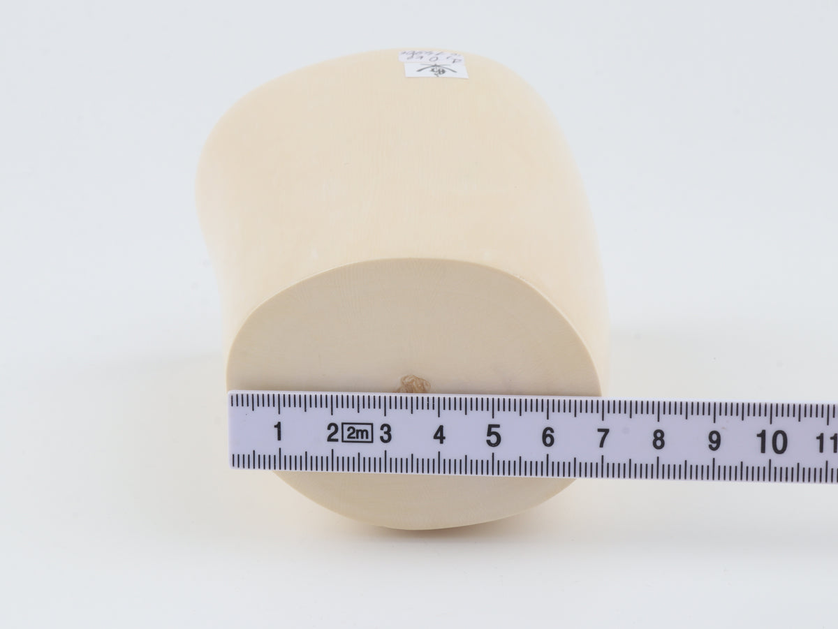 Round white mammoth ivory segment