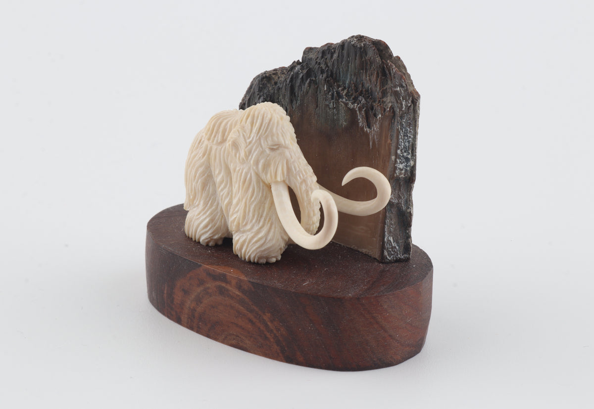 Carved woolly mammoth figurine