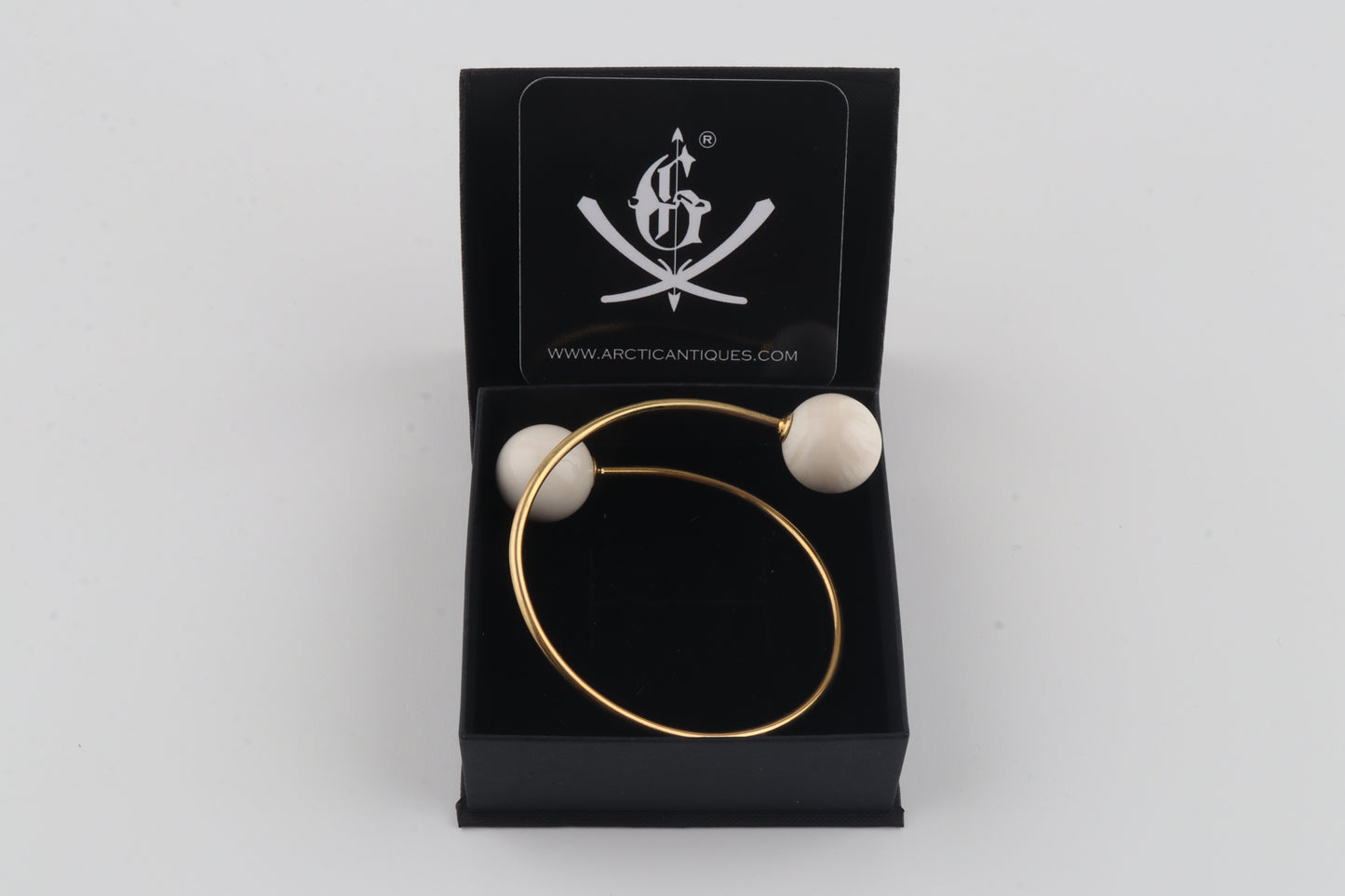 Gold-Plated Mammoth Ivory Bangle
