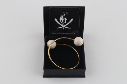Gold-Plated Mammoth Ivory Bangle