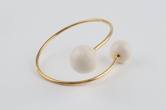 Gold-Plated Mammoth Ivory Bangle