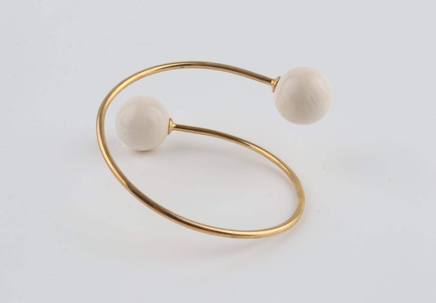 Gold-Plated Mammoth Ivory Bangle