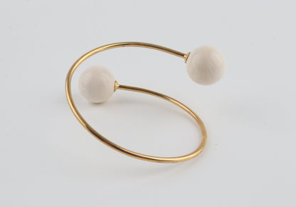 Gold-Plated Mammoth Ivory Bangle