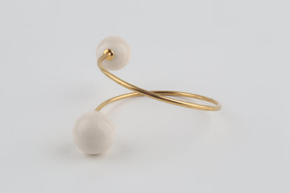 Gold-Plated Mammoth Ivory Bangle