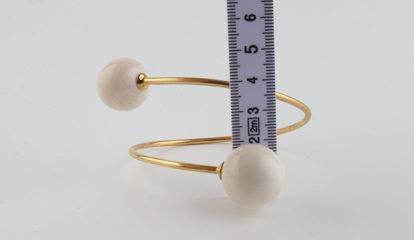 Gold-Plated Mammoth Ivory Bangle
