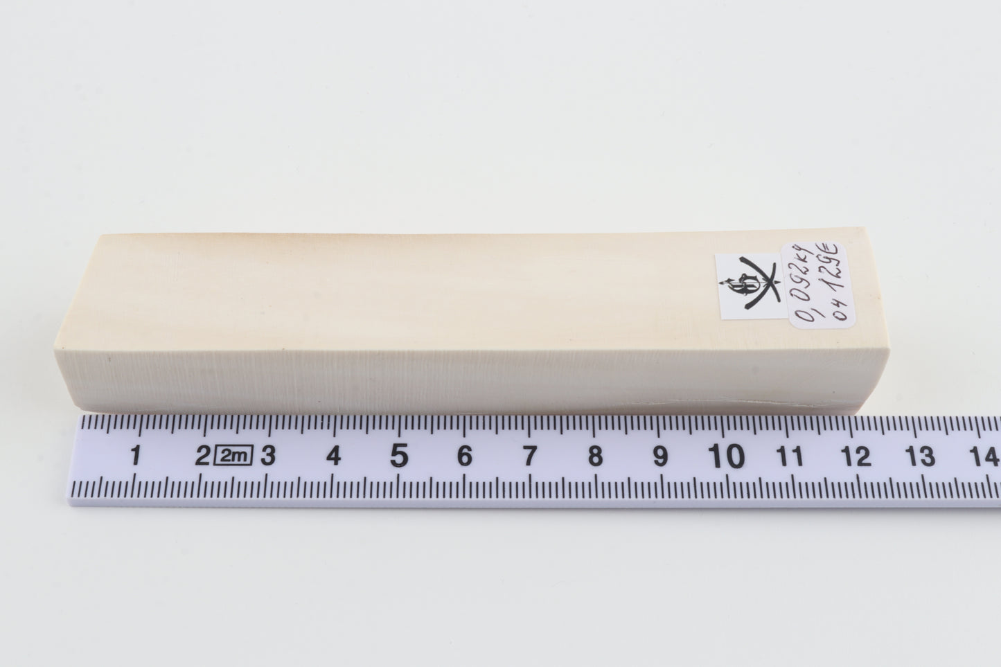 White mammoth ivory segment