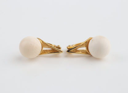 Mammoth Ivory Cone-Set Earrings
