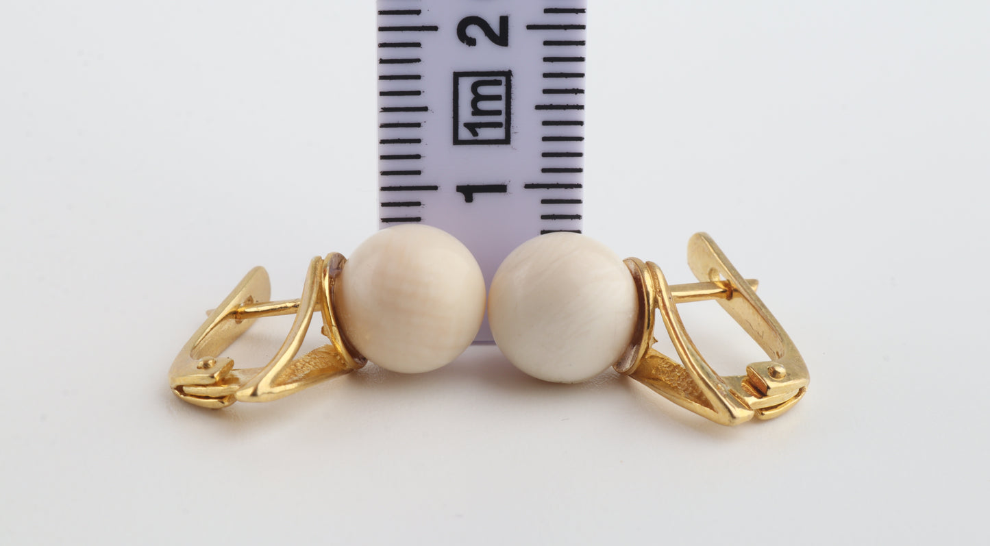 Mammoth Ivory Cone-Set Earrings