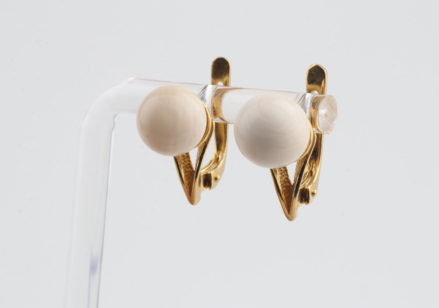 Mammoth Ivory Cone-Set Earrings