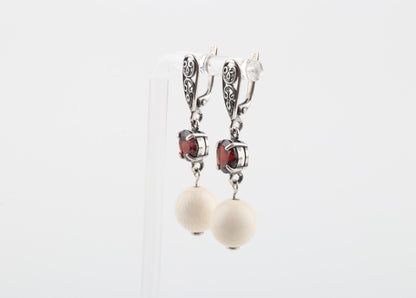 Garnet Filigree Earrings