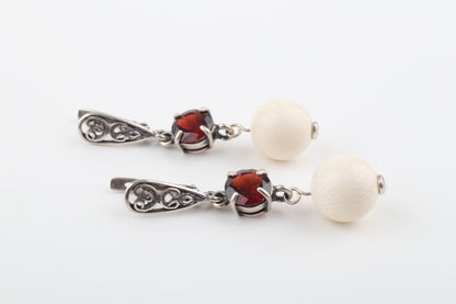 Garnet Filigree Earrings