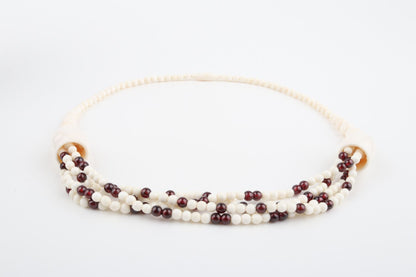 Mammoth Ivory & Garnets Statement Necklace