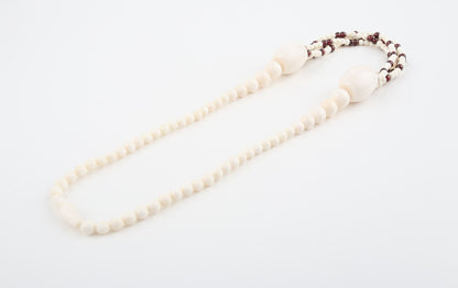 Mammoth Ivory & Garnets Statement Necklace