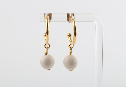 Drop Mammoth Ivory Earrings with Hoops