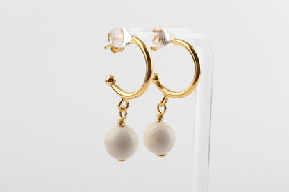 Drop Mammoth Ivory Earrings with Hoops