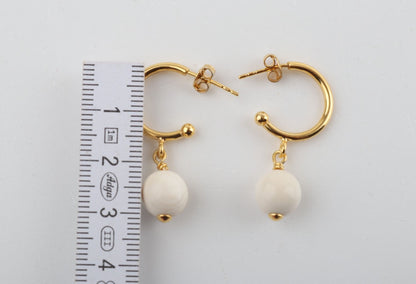 Drop Mammoth Ivory Earrings with Hoops
