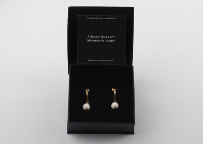 Drop Mammoth Ivory Earrings with Hoops