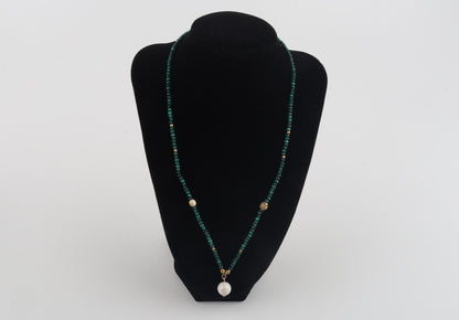 Faceted Malachite & Mammoth Ivory Necklace