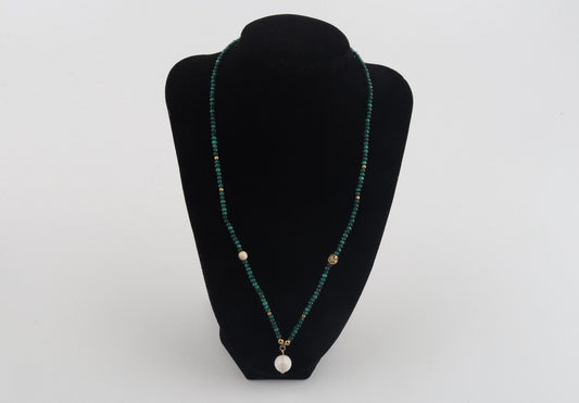 Faceted Malachite & Mammoth Ivory Necklace