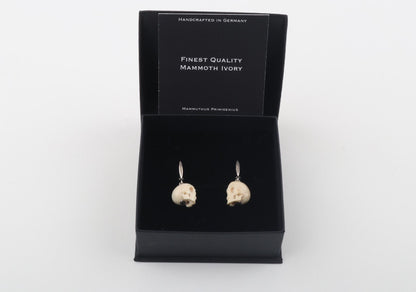 Mini Mammoth Ivory Skulls Earrings