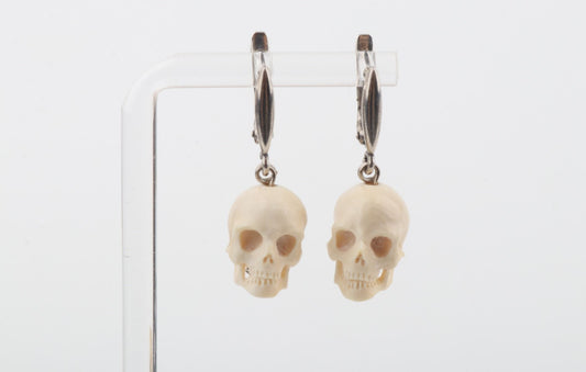 Mini Mammoth Ivory Skulls Earrings