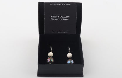 Silver Baroque Mammoth Ivory Earrings