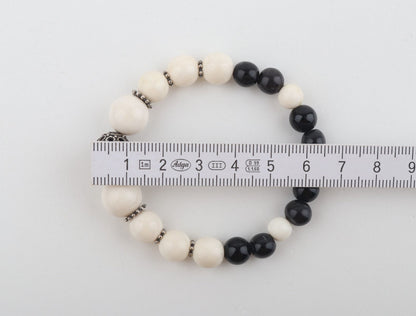 The Tibet Black Mammoth Ivory & Black Onyx bracelet