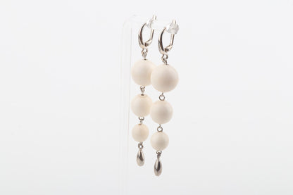 Three Ball Drop Mammoth Ivory Earrings