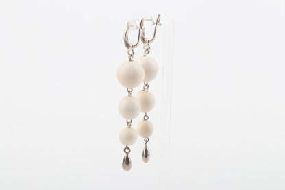 Three Ball Drop Mammoth Ivory Earrings