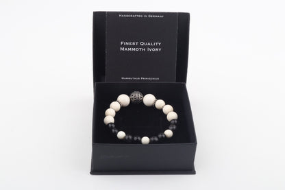 The Tibet Black Mammoth Ivory & Black Onyx bracelet