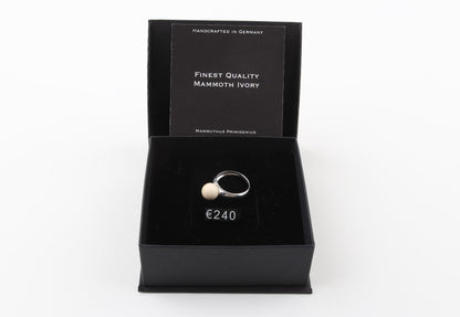 Minimalistic Mammoth Ivory Pearl Ring