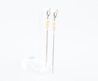Dangle Earrings with Silver Chains