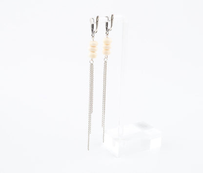 Dangle Earrings with Silver Chains