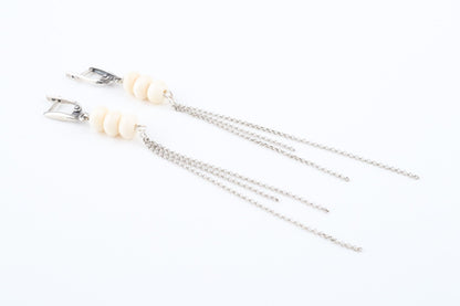 Dangle Earrings with Silver Chains