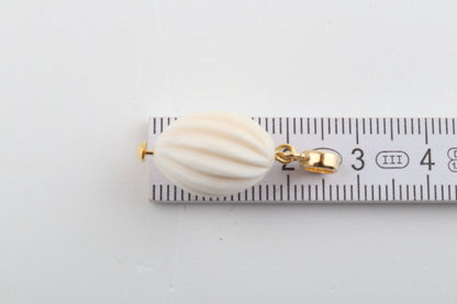Oval Fluted Mammoth Ivory Pendant