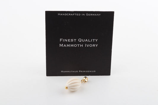 Oval Fluted Mammoth Ivory Pendant