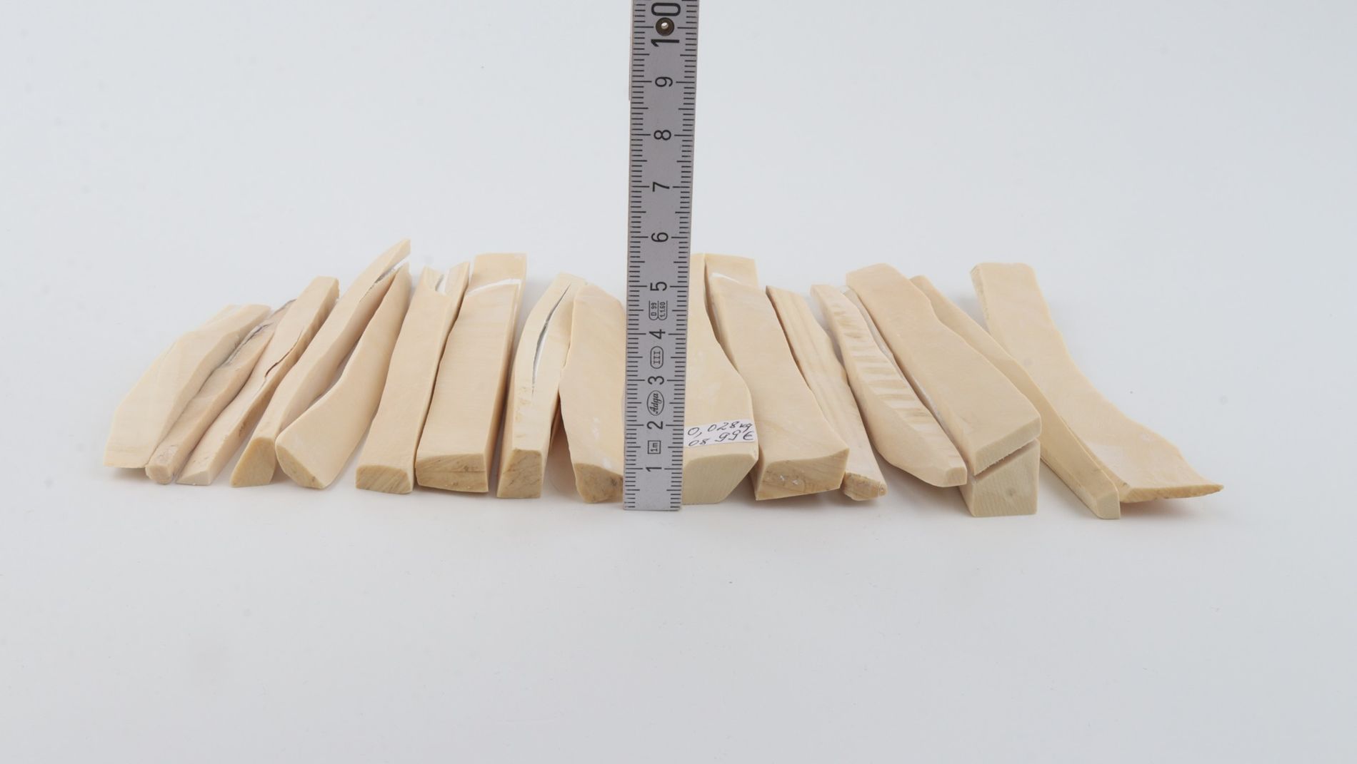 White mammoth ivory pieces