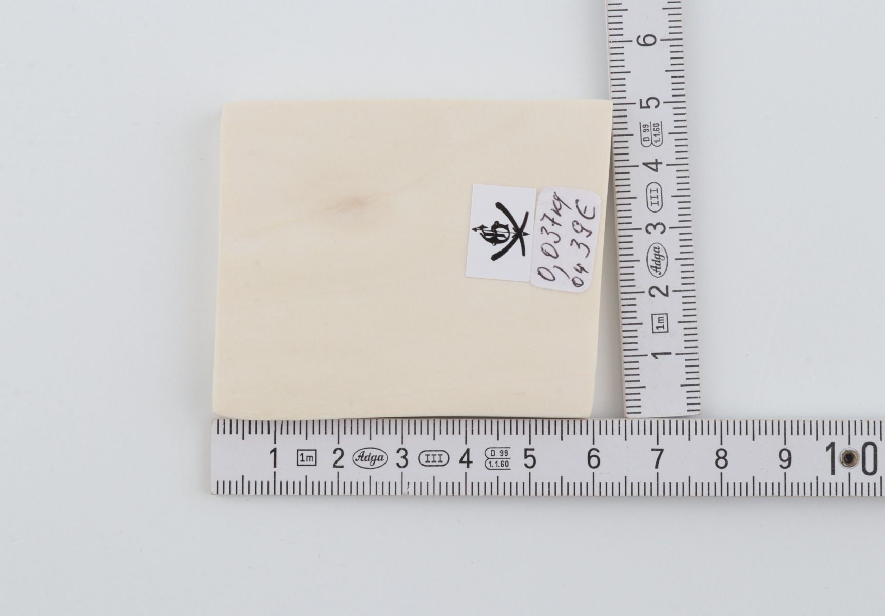 White mammoth ivory segment