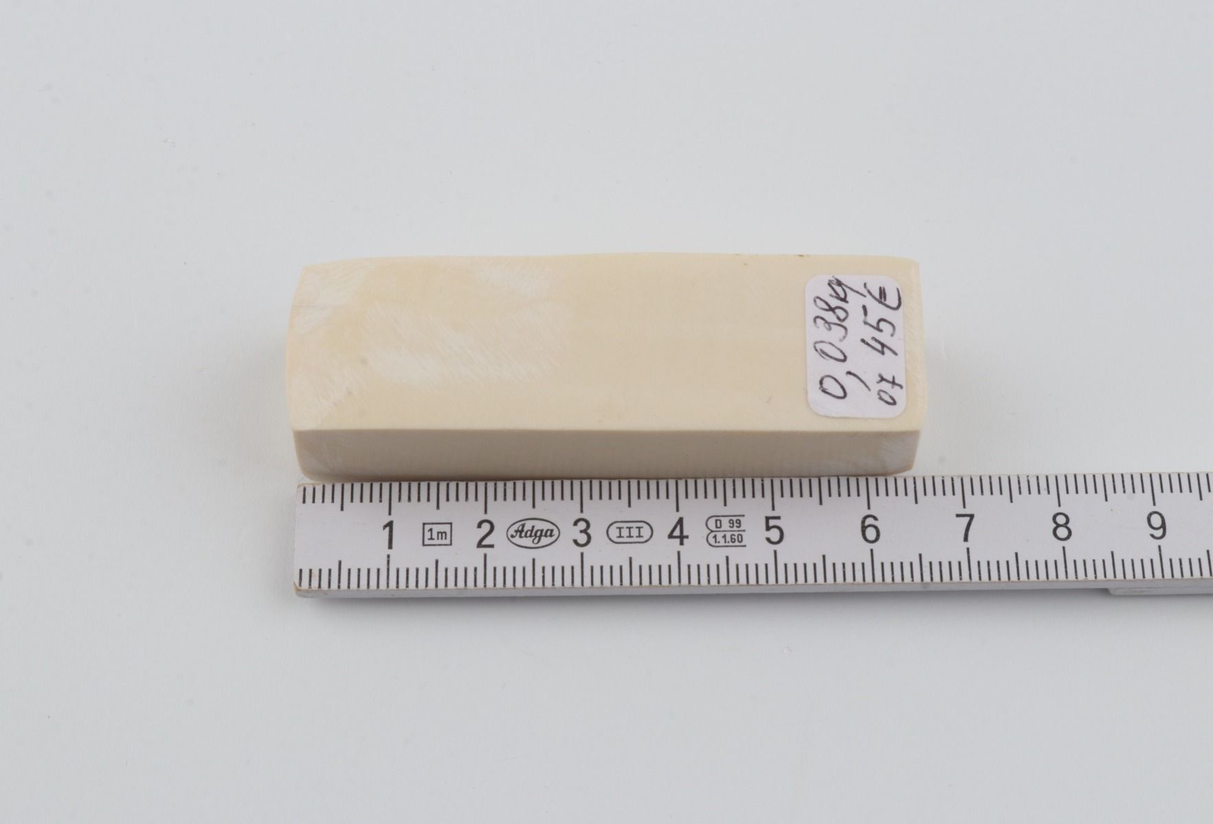 White mammoth ivory segment