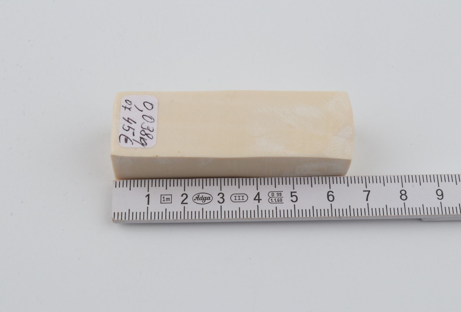 White mammoth ivory segment