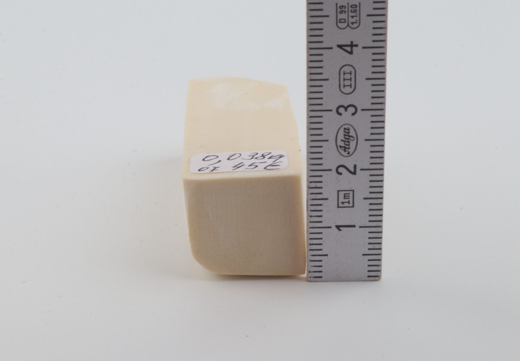 White mammoth ivory segment