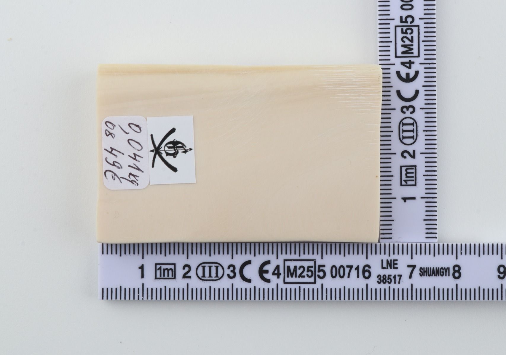White mammoth ivory segment