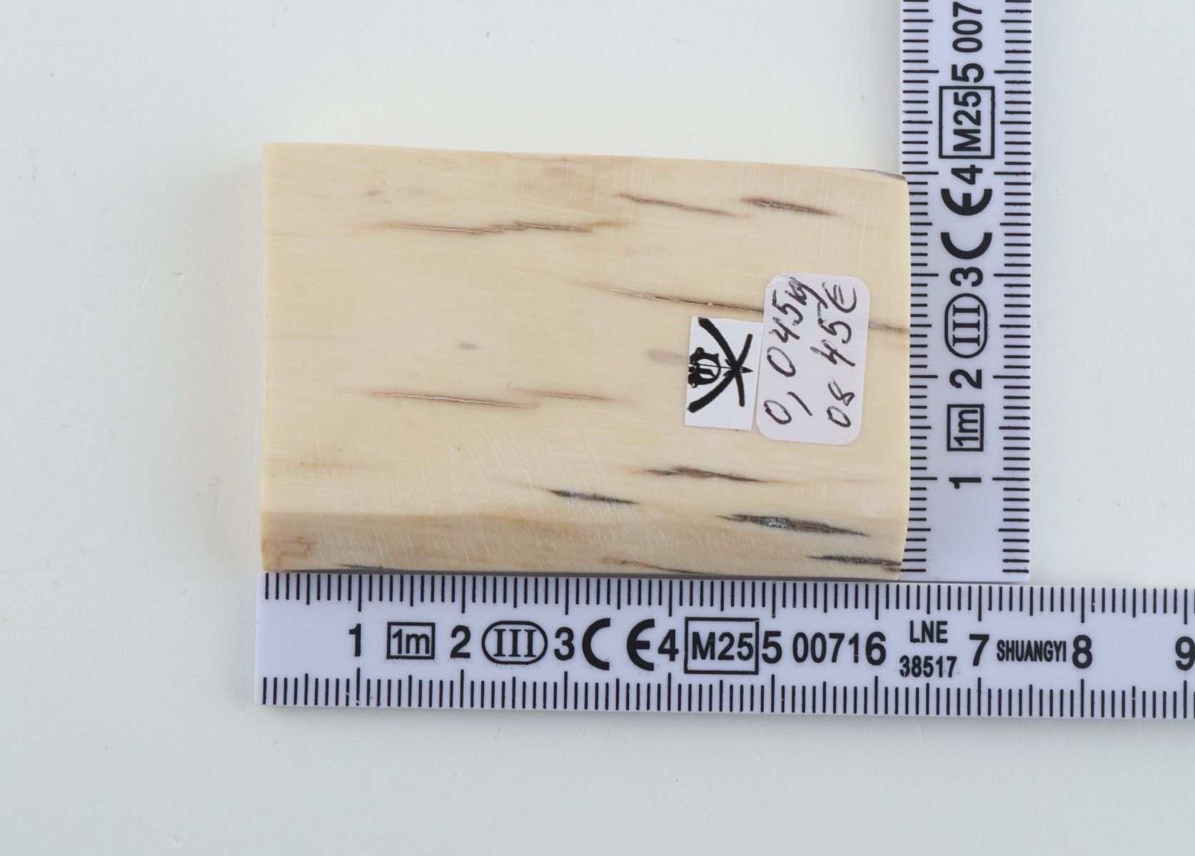 White mammoth ivory segment