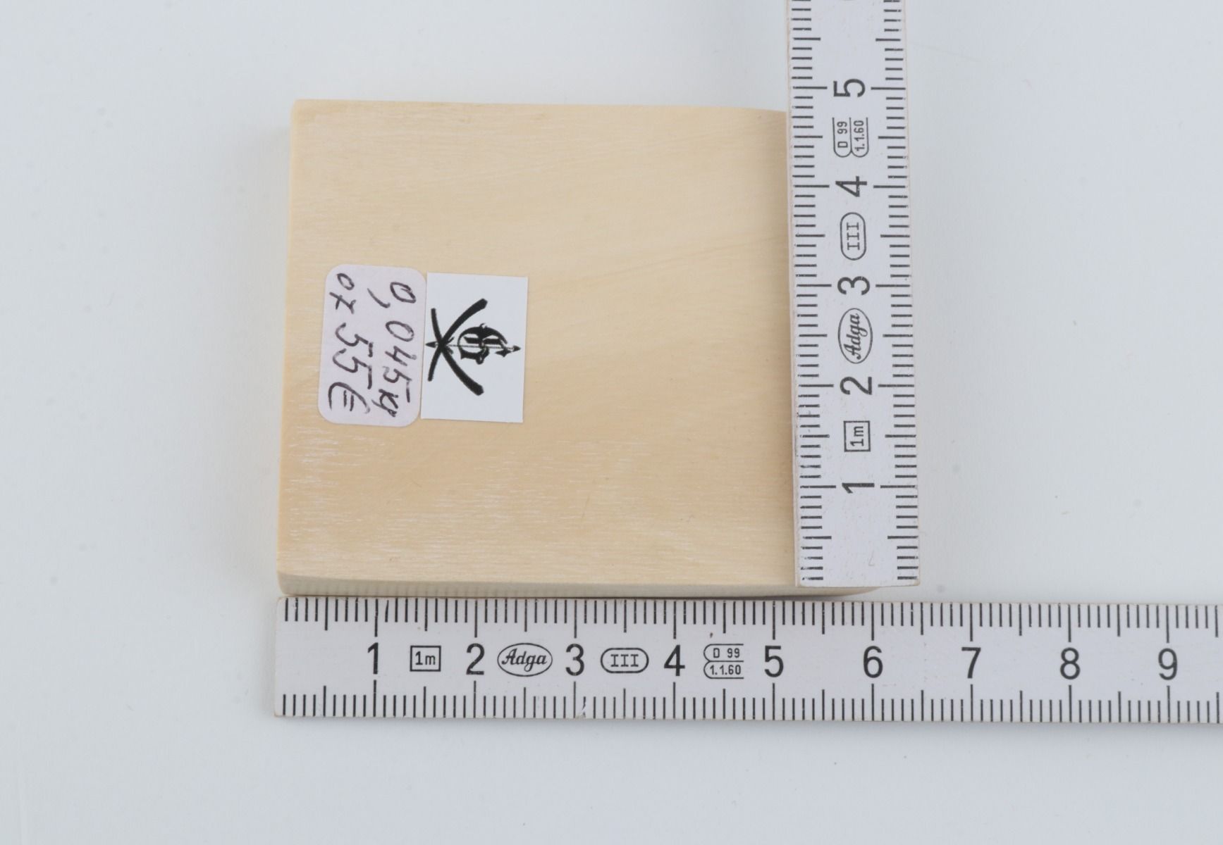 White mammoth ivory segment