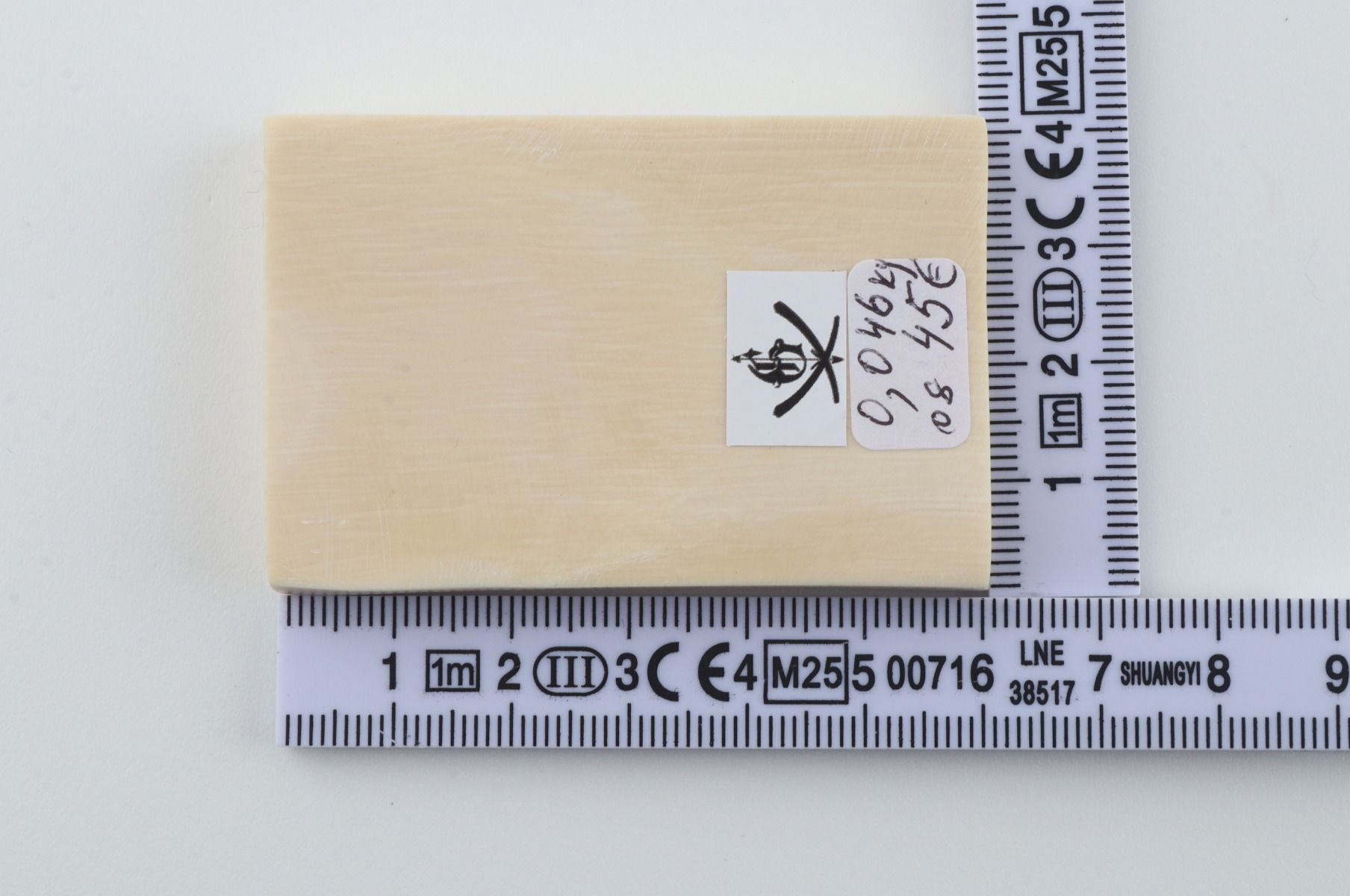 White mammoth ivory segment