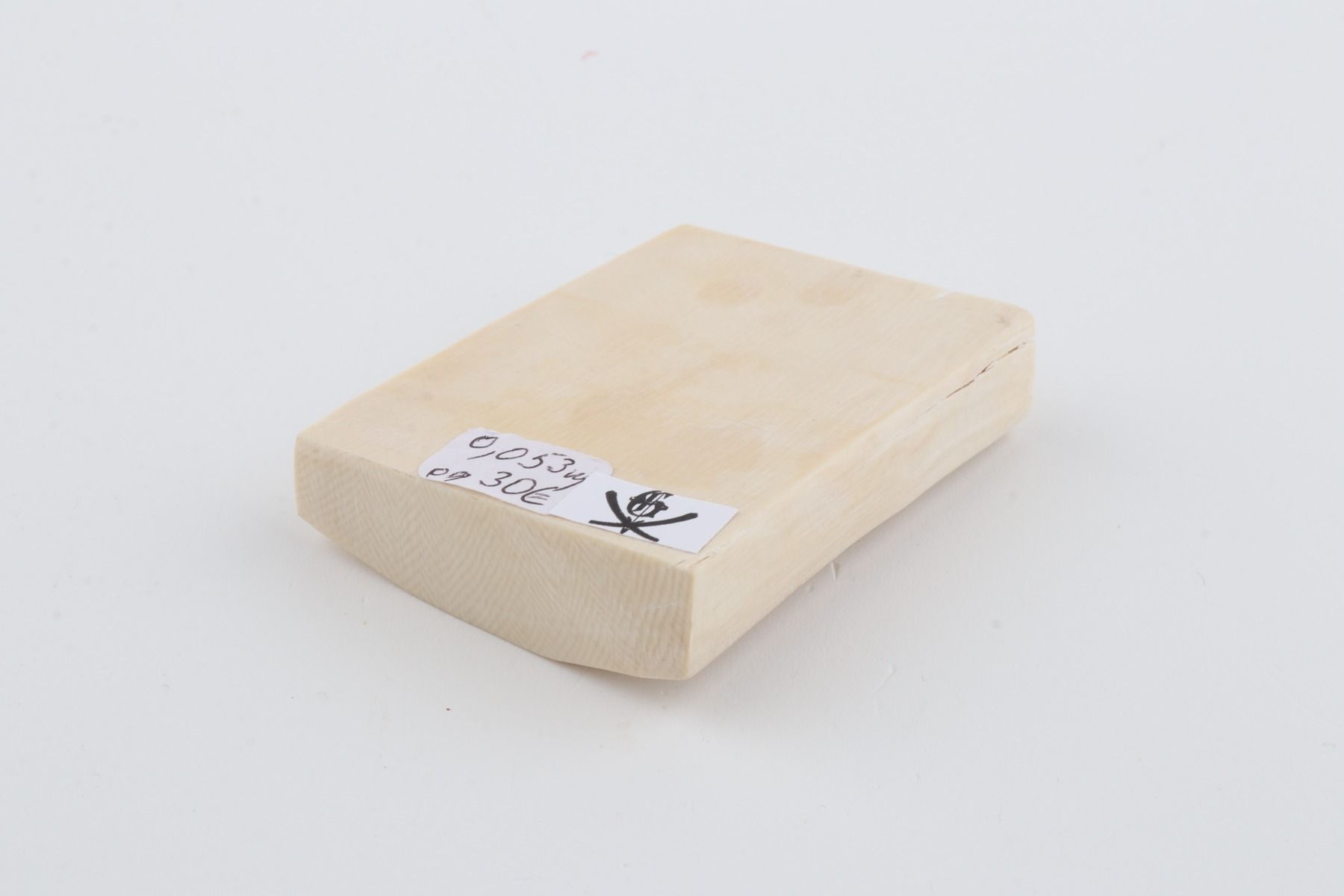 White mammoth ivory segment