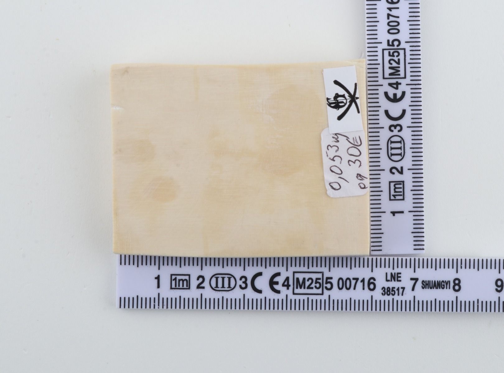 White mammoth ivory segment