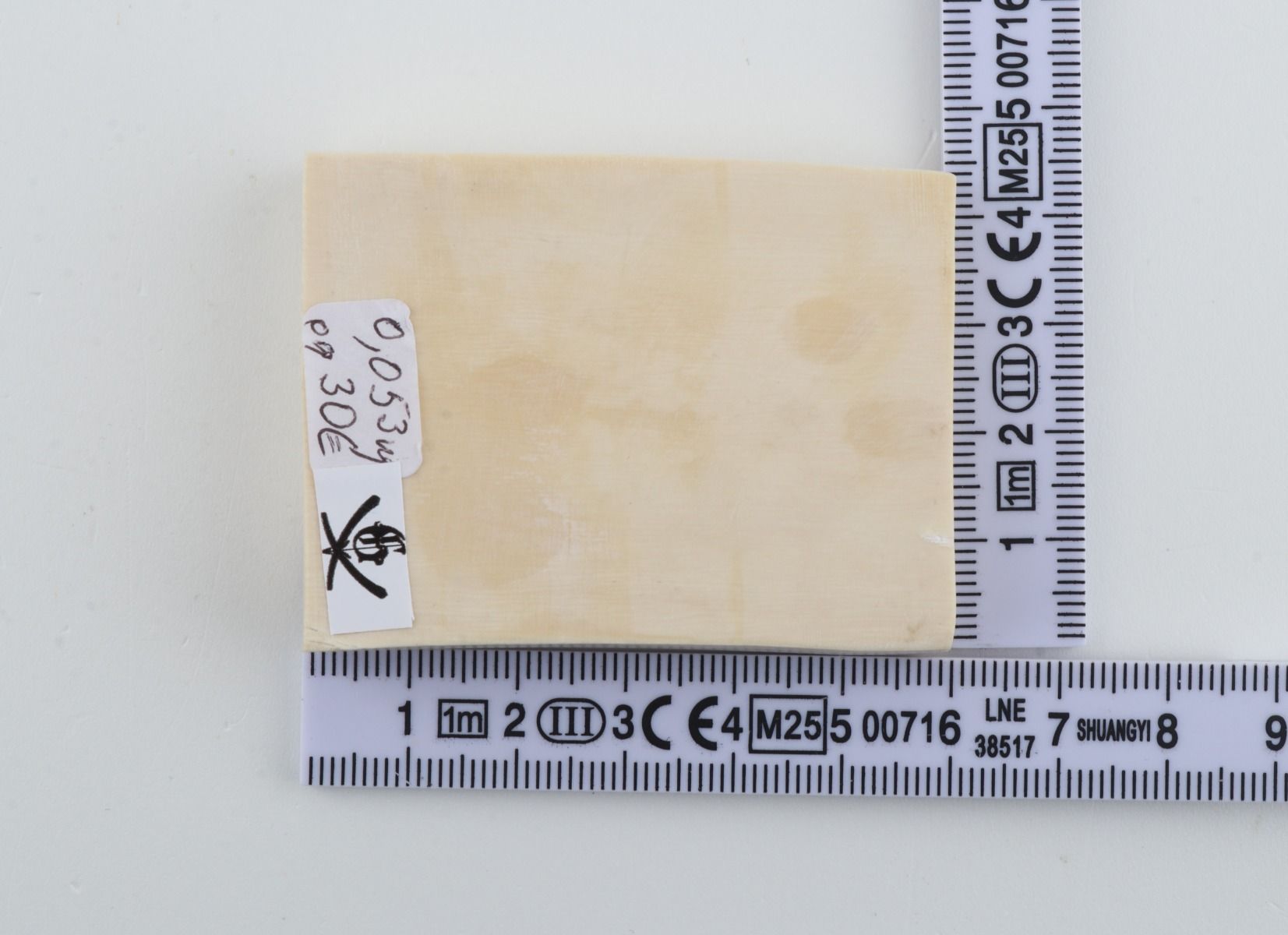 White mammoth ivory segment